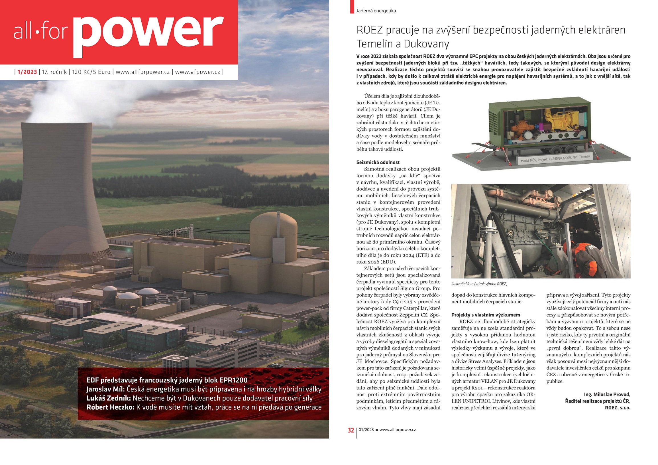 Podieľame sa na zvyšovaní bezpečnosti Českých jadrových elektrární.